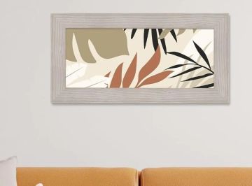 QUADRO LARGE TROPICAL CON CORNICE BOSTON BEIGE 57X28 CM 