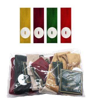 PORTA TOVAGLIOLO IN VELLUTO CON BOTTONE 22X3CM ASSORTITO