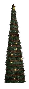 ALBERO A FORMA DI CONO VERDE CON LUCI LED H 80CM