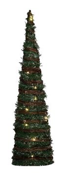 ALBERO A FORMA DI CONO VERDE CON LUCI H 60CM