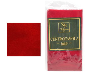 TOVAGLIA CENTROTAVOLA IN VELLUTO ROSSA 90X90CM