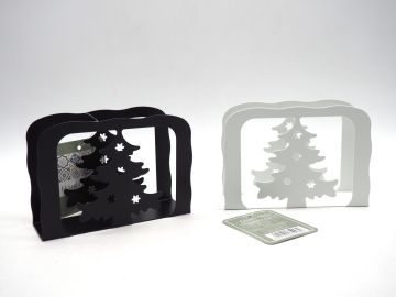 PORTA SALVIETTE IN METALLO CON DISEGNO ALBERO 13.5X4CM H 10CM ASSORTITO