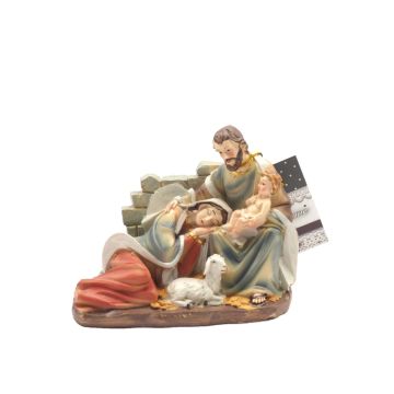 NATIVITA' CON MADONNA A RIPOSO 14X7.5 H. 12CM
