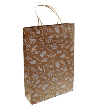 BORSA DI CARTA DA REGALO CON DECORO IN RILIEVO 18X8X23CM