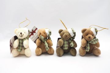 ORSETTO DI PELUCHE CON SCIARPA DA APPENDERE H 11CM ASSORTITO