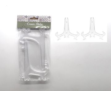SET 2 PIEDISTALLI PER PIATTI H 17CM IN PLASTICA TRASPARENTE
