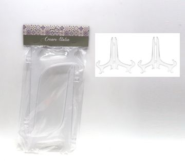 SET 2 PIEDISTALLI PER PIATTI H 22CM IN PLASTICA TRASPARENTE