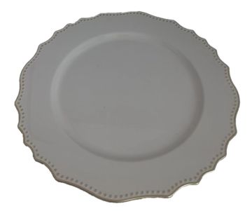 PIATTO IN PLASTICA TORTORA DIAM. 33CM CON BORDO ONDULATO