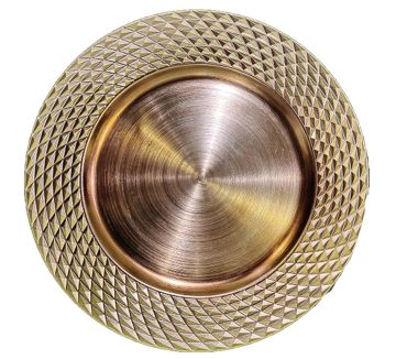 SOTTO PIATTO DORATO CON BORDO DISEGNATO D 33CM IN PLASTICA