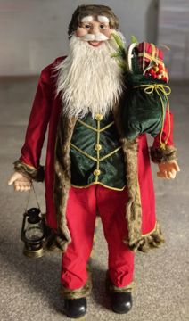 BABBO NATALE CON VESTITO ROSSO E LANTERNA H. 150CM