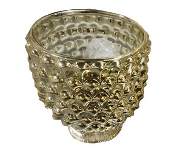 VASO A FORMA DI PIGNA IN CERAMICA DORATA 19X18.5CM