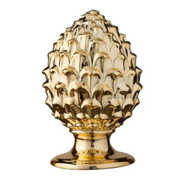 DECORAZIONE PIGNA IN CERAMICA DORATA 8.5X14CM