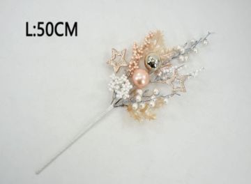 PICK CON BACCHE BIANCHE ROSA PERLATE 20X50CM