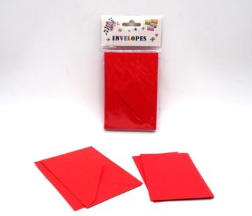 SET 10 BUSTE MEDIE CON BIGLIETTO ROSSO 16X11CM 120GR