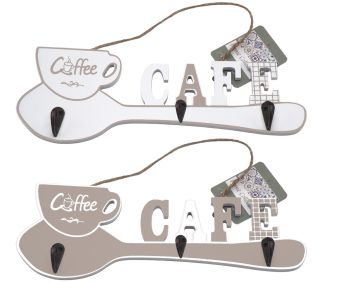 APPENDINO 3 GANCI IN METALLO 39X14CM TORTORA/BIANCO ASSORTITO