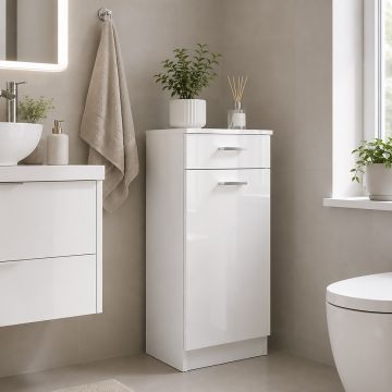 BASE SINGOLA MOD. CLASSICA CM 34X34 H. 80 BIANCO LUCIDO