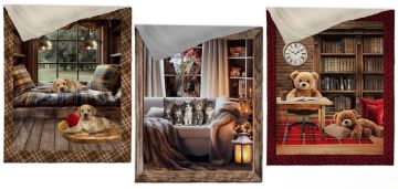 LINEA COCCOLA - PLAID CM 140X170 IN FLANELLA CON STAMPA DIGITALE ASS.