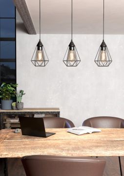 LAMPADARIO TARBES NERO 79X110CM - 3XE27 60W