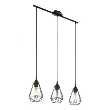 LAMPADARIO 3 LUCI TARBES NERO 79CM - 3X60W E27