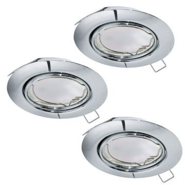 LAMPADA DA INCASSO LED PENETO CROMO D. 8,7CM - 3000K 3X46W 3X400lm GU10