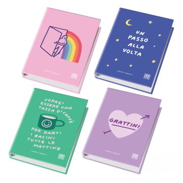 ONE COLOR - COPERTINE AD ANELLI DISEGNETTI DEPRESSETTI 2026 A4 ASSORTITO