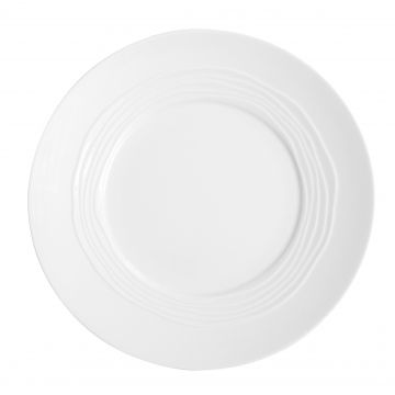 SET 6 PIATTI PIANI LINEA ONDE DIAM. 27.5CM BIANCO