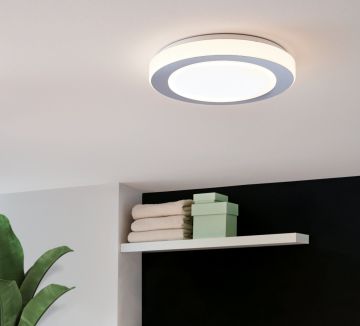 PLAFONIERA A LED CARPI BIANCO E CROMO/BIANCO 38.5X7.5CM - 3X7.3W 3000K 3X740lm