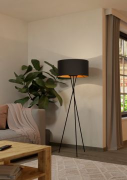 PIANTANA FONDACHELLI NERO/NERO E RAME 51X151.5CM - 1XE27 60W