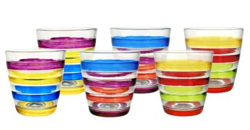 SET 6 BICCHIERI TUMBLER DA ACQUA LINEA VIVA IN VETRO TRASPARENTE 25CL 