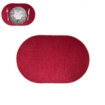TOVAGLIETTA OVALE IN POLIESTERE 45X30 CM BORDEAUX