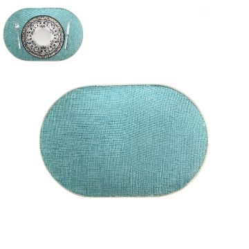 TOVAGLIETTA OVALE IN POLIESTERE 45X30 CM AZZURRA