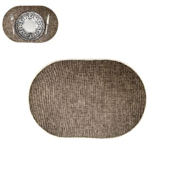 TOVAGLIETTA OVALE IN POLIESTERE 45X30 CM MARRONE