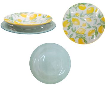 SERVIZIO PIATTI 12PZ IN PORCELLANA LINEA LEMON