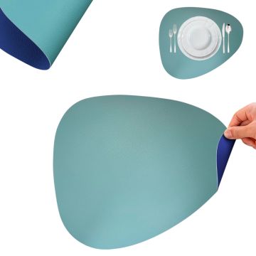 TOVAGLIETTA IN SIMILPELLE 45X37 CM DOUBLE FACE TIFFANY E BLU 
