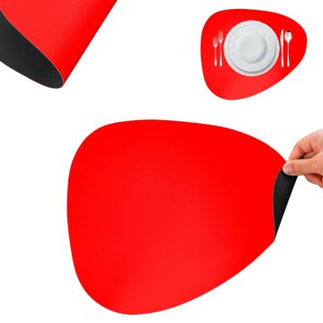 TOVAGLIETTA IN SIMILPELLE 45X37 CM DOUBLE FACE ROSSO E NERO 