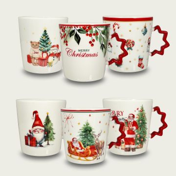 TAZZONE MUG 380ML IN CERAMICA DECORO NATALIZIO ASSORTITO