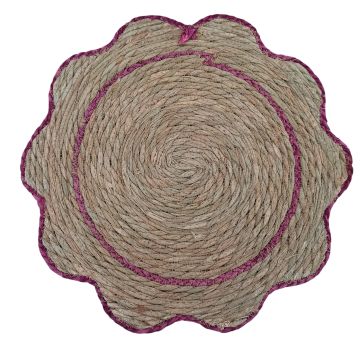 TOVAGLIETTA ROTONDA IN FIBRA DI MAIS DIAM. 40CM ROSA