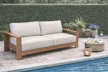 DIVANO 2P DA ESTERNO SKY IN ALLUMINIO EFFETTO LEGNO 