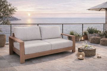 DIVANO 3P DA ESTERNO SKY IN ALLUMINIO EFFETTO LEGNO 