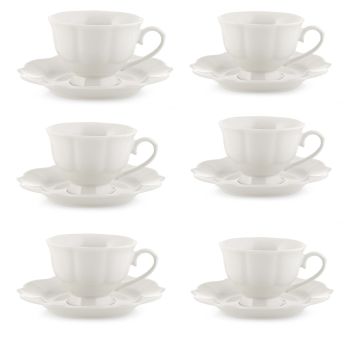 SET 6 TAZZINE DA THE NBC BB FESTT BLANC CON PIATTINO 220CC