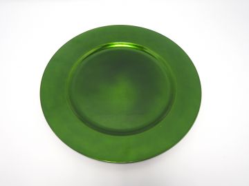 SOTTOPIATTO LISCIO VERDE LUCENTE IN PLASTICA DIAM. 33CM