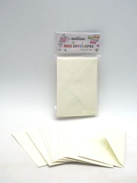 SET 10 BUSTE PICCOLE CON BIGLIETTINO COLOR CREMA 11X7.5CM 120GR