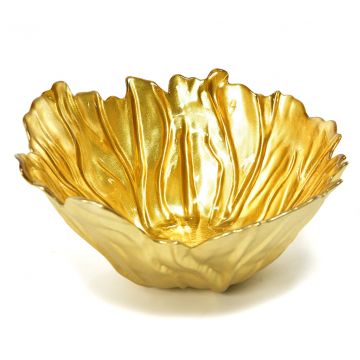 CENTROTAVOLA IN VETRO KARINA COLORE ORO D29,5XH15CM