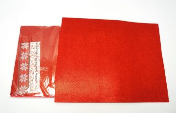 FOGLIO GOMMA EVA ROSSO GLITTERATO 60X40CM 