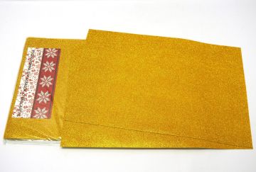 FOGLIO GOMMA EVA CON BRILLANTINI ORO 40X60CM