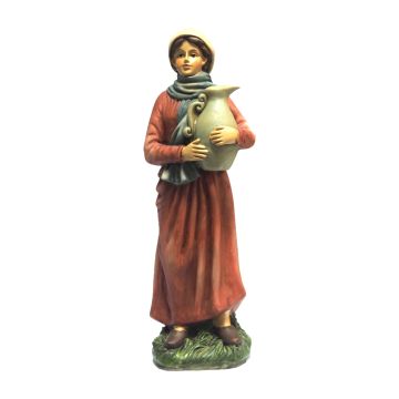 DONNA CON CARAFFA IN POLIRESINA H. 30CM