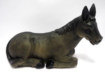 STATUINA ASINO PER PRESEPE L. 45CM H.30CM