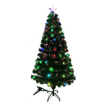 ALBERO FIBRE OTTICHE H 120CM 125 TIPS C/SPINA 60 LUCI MULTICOLOR