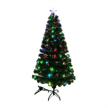 ALBERO FIBRE OTTICHE + 110 LUCI LED MULTICOLOR H. 180CM 220 TIPS SPINA