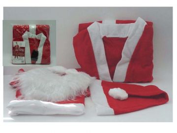 VESTITO BABBO NATALE CON BARBA E CAPPELLO